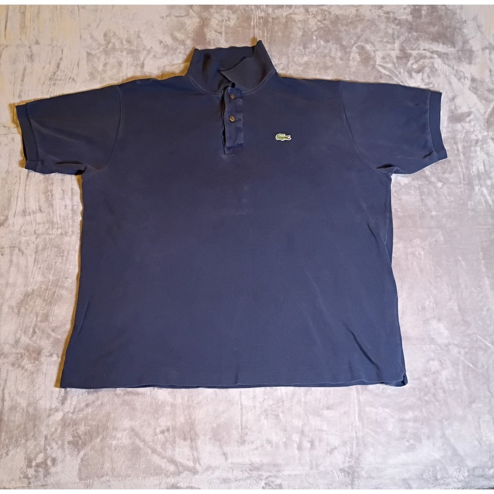 Lacoste Mens Navy Blue Short Sleeve Pique Cotton Polo Shirt Size 6 XL F5191